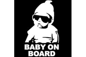 HANDMADE BY STUKK Autocollant de pare-chocs « Baby on Board » Carlos pour fenêtre de voiture