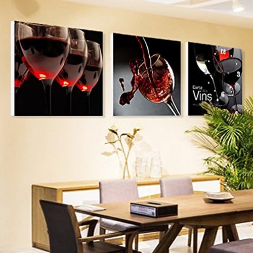 SAN QIAN WAN Wall Paintings Living Room Clocks Hanging Paintings All Art For Bedroom Kitchen Three Panels Home Decor Wall paintings ( Color : B , Size : 40x40cm )