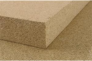 GENERIC Ins-fire Vboard, High Density Vermiculite Fire Board 303mm x 240mm x 25mm for Multi Fuel Wood Burner Log Burner Stove Brick Heat Fire Proof Withstands temperatures up to 1100°C