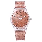 Scheint Frauen Einstellbar Uhrenarmbänder Armband Kaiki Damen Sport Armbanduhr Gel Bracelet Transparent Wristwatch(Kaffee,EIN Größe)