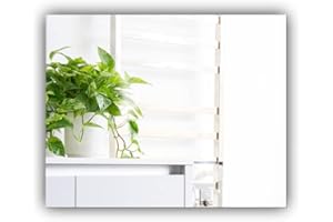 MIRRORS-INTERIORS Rectangle Wall Mounted Acrylic Mirror: Frameless, Easy to Stick, Strong, Lightweight