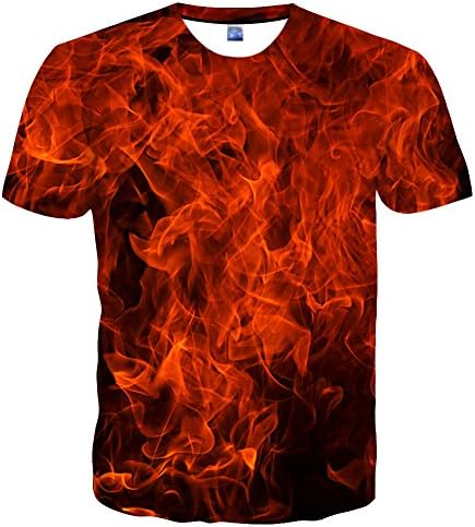 Syaimn Unisex 3D Pattern Print Short Sleeve T-Shirts Casual Graphics Tees XL