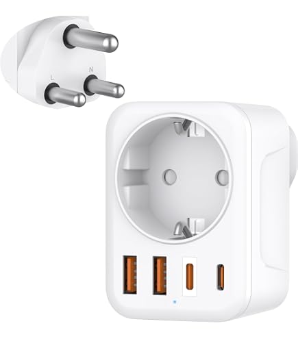 Adattatore Da Viaggio Spina Sudafrica A UK 3 Pin Con Messa A Terra - ShaniTech Bianco