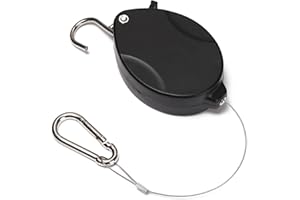 Zhixifan Verstellbarer Pflanzen Aufhänger Einziehbar Pflanzenrolle Hakens Schraubhaken mit Sicherung Drahtseil für Hängende Pflanzen, Blumenkörbe, Töpfe, Vogelhäuschen—Schwarz