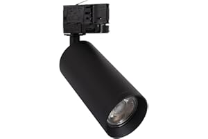 LEDKIA LIGHTING - Spot à Douille sur Rail Triphasé | Pour Ampoule GU10 | Orientable à 360° | Installation Intérieure | Aluminium, Noir