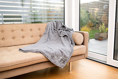 Wilson Gabor Weiche Mikrofaser-Kuscheldecke, 130 x 170 cm, 190 g/m², dunkelgrau - 3