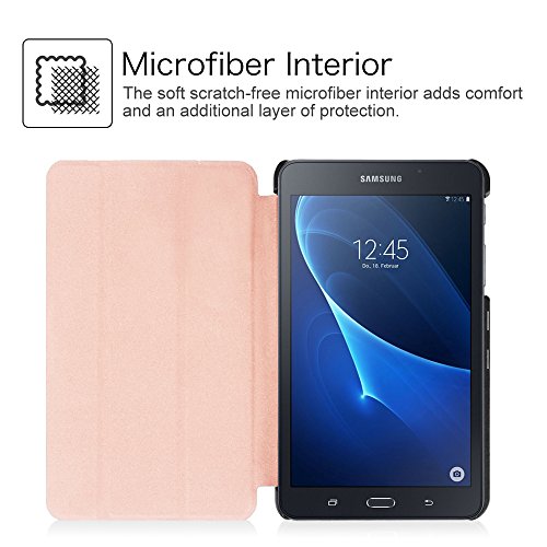 Fintie Samsung Galaxy Tab A 7.0 Hülle – Ultra Schlank Superleicht Ständer Slim Shell Case Cover Schutzhülle Etui Tasche für Samsung GALAXY Tab A 7.0 ZollSM-T280 / SM-T285 Tablet(2016 Version), Roségold - 4