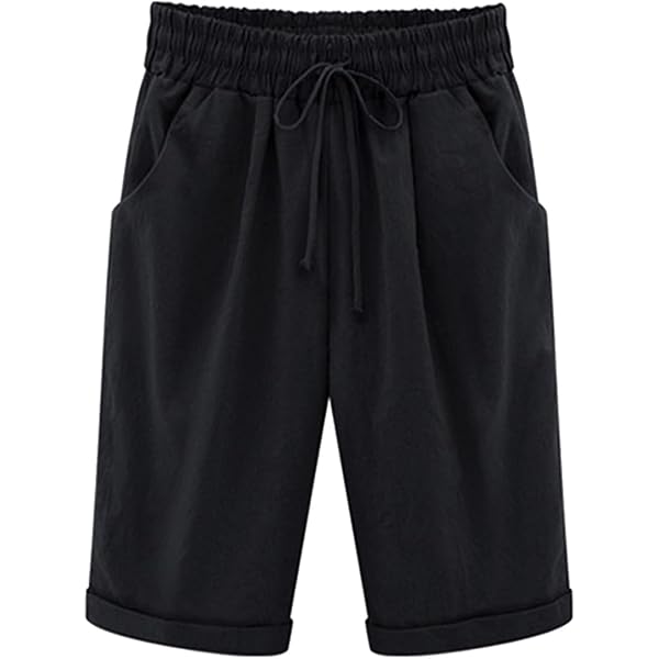 baleaf Bermuda shorts voor dames, capri, yogabroek met zakken, wijde pijpen, rechte broek, hoge taille, losse lounge, activewear, casual zomerbroek, groen, 3XL