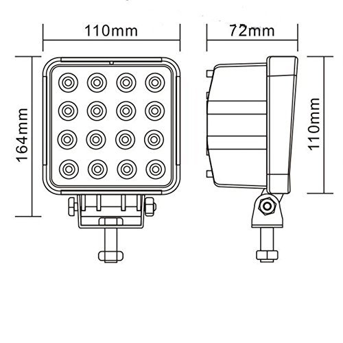 SLPRO® 2 X LED 48W Arbeitsscheinwerfer Arbeitsleuchte 3800lm 6000K 67IP Rückfahrscheinwerfer — Traktor — Bagger - 3