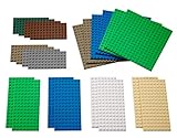 Incluye tres tamaños diferentes de placas de construcción en una variedad de colores