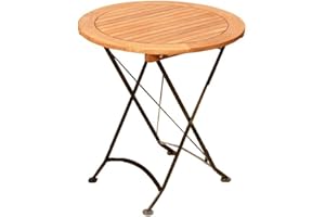 MERXX Tisch Schlossgarten aus Eukalyptus und Stahl, klappbar, ca. Ø 70 cm