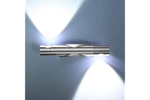 Lightess Applique Murale Intérieur 2 LED 6W Moderne Up Down Rotative à 360 Degrés en Aluminium Éclairage Mural Lumière Réglable pour Chambre Salon Bureau Escalier Blanc Froid 2 Spots