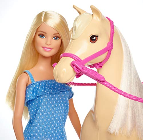 Barbie FXH13 - Pferd mit Mähne und Puppe mit beweglichen Knien, Puppen Spielzeug und Puppenzubehör ab 3 Jahren - 5