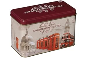 NEW ENGLISH TEAS Nuevo English Teas Memorabilia Range Vintage England 40 bolsita de té lata 80 g