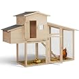 Poulailler En Bois Comfort IDMarket Avec Pondoir - Pour 2-3 Poules | Surélevé, Toit Bitumé, Tiroir Nettoyable