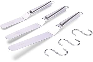 LEGERM Angolata Spatola in acciaio inox per Dolci Spatole Decorazione Torte, Spatole per Pasticceria in Acciaio Inox Crema, 6" -8 "-10" Blade