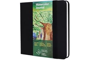 TUMUARTA Blocco da disegno quadrato ad acquerello, 300 g, 25% cotone, 14 x 14 cm, 24 fogli, 48 pagine, a grana fine, senza acidi, per acquerelli, per acquerelli, inchiostri, acrilico, guazzo