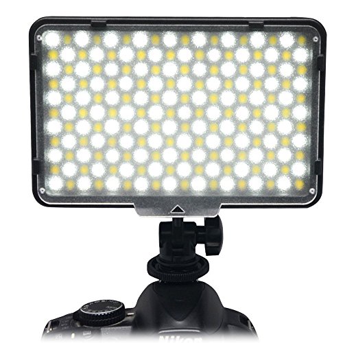 Mcoplus   LED-198B Bi-color LED Dimmable Ultra High Powered LED Studio Video Lighting With Metal Hot Shoe mount Color Temperature 3200K-7500K  for Canon  Nikon  Pentax  Panasonic SONY  Samsung and Olympus Digital SLR Cameras