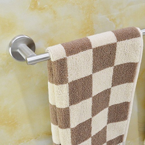 Weare Home Badezimmer Accessoires Einzeln silbern Handtuchstange aus hochwertig 304 Edelstahl Wandmontag Modern Einfach Design gebürstet finished Bohren - 3