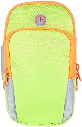 Singular point Sports Armband, Universal Outdoor Eexercise Cell Phone Bag, Multifunctional Sports Pocket, Multifunctional Portable Accessory Bag For Running Gogging Trekking Cycling Walking Gym Exercise (Fluorescent green)