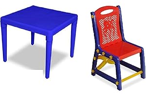 Elex® Children's Study Table and Blue Chair - Toddler Desk Set for Boys and Girls