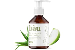 BÀU Bau Cosmesi Gel Detergente Senza Risciacquo, Shampoo Secco per Cani, Igienizzante e Idratante - Senza Parabeni e Siliconi, Naturale e Bio con Aloe Vera - Mela, 250 ml