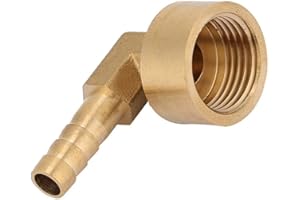 Raccord à ailettes en laiton filetage femelle Coude à 90 degrés Tuyau coudé en laiton Adaptateur raccord d'articulation Raccord G1 / 2 Air/Eau/Combustible/Huile/Gaz inertes(10mm)