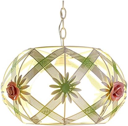 Wow Simple Warm and Romantic Pastoral Style Flower Study Round Iron Roses Single Head Pendant Lights Ceiling Lights For Kid'S Room,Pink Flower