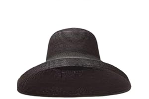 ZJMIYJ Damen Sonnenhut,Weiblicher Sommer Schwarzer Frauenhut Hepburn Style Vintage Design Breite Seite Strohhut Einfarbiger Strandurlaub Strandhut Großer Sonnenhut