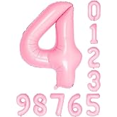 Rakam Folyo Balon 34 in&ccedil; 76-82 cm (Pembe, 4)
