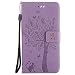 Produktbild Nancen Wallet Case Tasche Hülle für OnePlus 5 Flip Schutzhülle Zubehör Lederhülle mit Silikon Back Cover PU Leder Handytasche im Bookstyle Stand Funktion , Schmetterling Schnalle Magnet , Baum und Katze Muster Flip Funktion Kartenfächer Etui Schale ,Schütze Dein Telefon