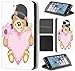 Price comparison product image Coverfix Premium Flip Case PU Leather Flip Case Cover Case for Samsung Galaxy S8 408 Teddy Bär mit Herz Pink