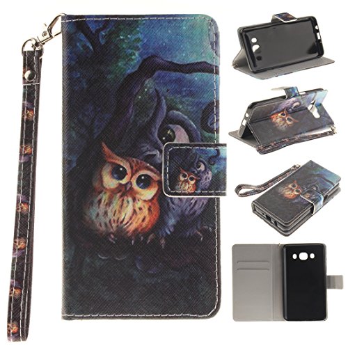 Nancen Samsung Galaxy J5 2016 / SM-J510X (5,2 Zoll) Handytasche / Handyhülle. Flip Etui Wallet Case in Bookstyle - Premium PU Lederhülle Hülle Cover Mit Lanyard / Strap, Standfunktion, Kreditkarte und Brieftasche
