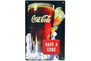 Ducomi Quadri Vintage Targhe Metallo Decorative Cucina e Casa - Targa 20 x 30 cm con Stampe Americane Decorazione Muro Parete - Quadro Metallico Appendere - Poster Arredo Soggiorno (Cafè 10154)