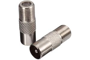 ZYSY 2 Pack F Type Screw Connector Socket F-Connectors Adaptor Satellite to RF Coax Aerial Male Adapter Converter