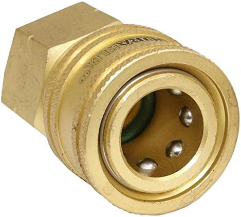 DuraKlix B14.9190 14.8 mm Female 3/8-Inch F BSP Inlet High Pressure Quick Release Coupler - Brass