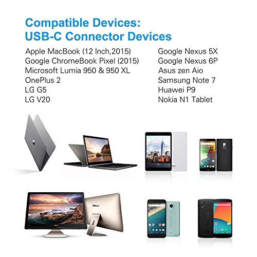 USB C Kabel, Kinps 1M Type C Charger Kabel for Apple Macbook,ChromeBook Pixel,Nexus 5X/6P,OnePlus 2/3, Lumia 950/950XL, Nokia N1,Asus Zen AiO, Zenpad S 8.0 and more. - 7
