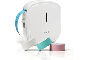 ‎PRT prt Qutie Bluetooth Beschriftungsgerät Selbstklebend USB Wiederaufladbar Etikettendrucker - Tragbarer Mini Ettiketiergerät Labeldrucker für Zuhause, Büro, Datum - 3 Rollen