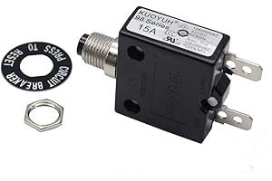 CIRCUIT BREAKERS 1 x KUOYUH 98 Serie 125/250VAC 32V DC 50/60Hz Druckknopf Manuelle Reset Thermo-Überlastungsschutzschalter mit transparenter, wasserdichter Staubkappe 3-70A (15A 1pc)