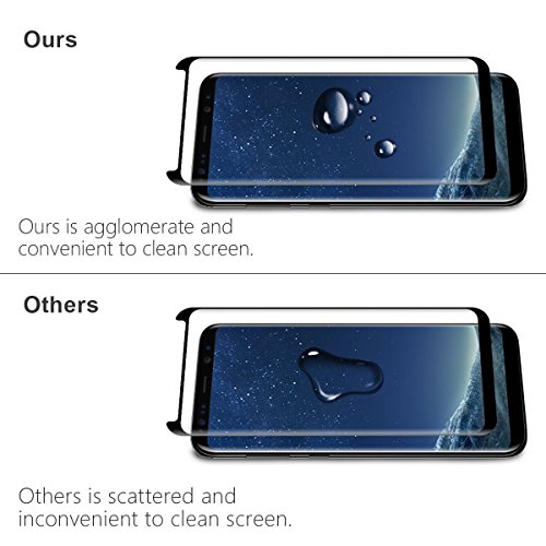 MaxKu Samsung Galaxy S8 Plus Panzerglas schutzfolie,Premium gehärtetes Glas Displayschutzfolie [Hülle Freundlich] [3D Deckung] [Kante zu Kante] Stärke HD Crystal Clear mit 1x frei Rückseite Karbonfaser Folie für Samsung Galaxy S8 Plus S8+ – Schwarz - 5