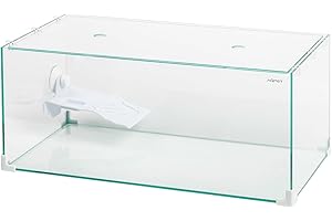 AQPET Tartarughiera in Vetro con Coperchio E Isola per Tartarughe d'Acqua Tortuga, 60 60x30x25 cm 45 Litri