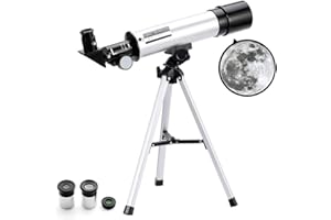 BESIMLI Telescope for Kids & Beginners Adults 50/360mm Astronomical Telescopes Zoom 90X HD Refractor Scope With Tripod for Children