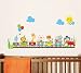 cute animals circus train wall stickers nursery wall art decorative mural baby bedroom children playroom wall decal removable PEEL & STICK