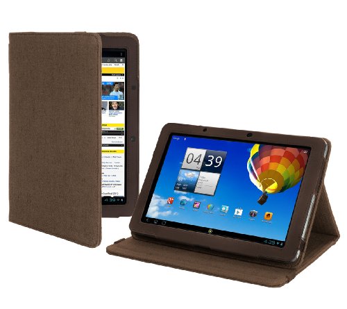 Cover-Up "Version Stand" Kakao Braune Natürliche Hülle aus Hanf mit Mehrfachansicht für Acer Iconia A510 / A700 10,1 zoll Tablet
