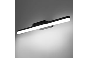 DILUMEN Lámpara de Espejo Baño 56 cm 14W 1200LM 230V,Prueba de Agua IP44 Aplique Espejo Baño LED Negro,Blanco Frío 6000K Luz Baño Espejo Moderno.