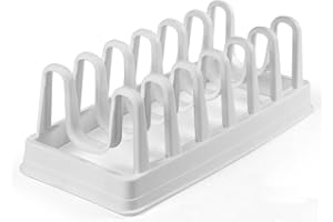 UTILISSIMI Porta Coperchi Pentole con 6 Divisori, Porta Pentole e Padelle da Cassettone, Organizer Coperchi Pentole e Padelle per Cassetti Cucina