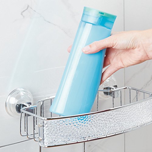 InterDesign Rain Power Lock Badezimmer-/Dusch-Caddy mit Saugnapf für Shampoo, Conditioner, Seife – Durchsichtig - 4