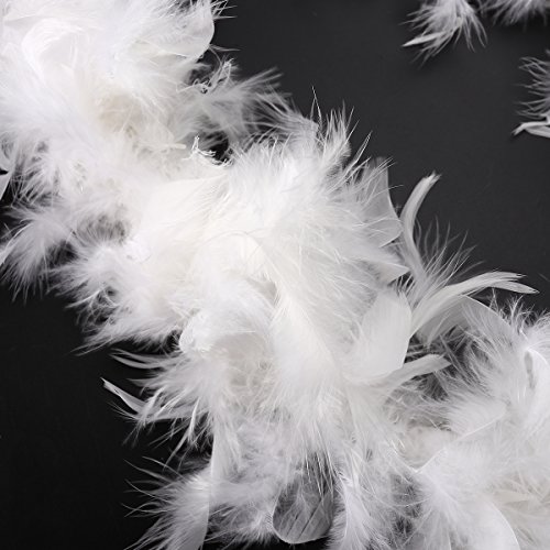OULII Feather Boa Scarf Décoration Party Party Party pour Enfants et Adultes (Blanc)