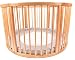 VERY LARGE WOODEN BABY PLAYPEN (Ø 120cm) WITH PLAYMAT (DOTS GREY POLAR)