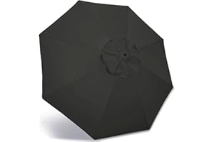 XIAODOU Diámetro 2.7m | 3m | 6 Costillas | 8 Costillas Redondo Toldo De Recambio De Tela De Paraguas, Toldo De Repuesto para Sombrilla De Patio Paraguas De Jardín, Tela De Poliéster Impermeable Protección UV